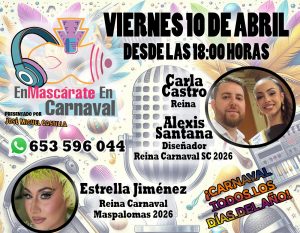 ‘EnMascárate En Carnaval’ con Estrella Jiménez, Carla Castro y Alexis Santana