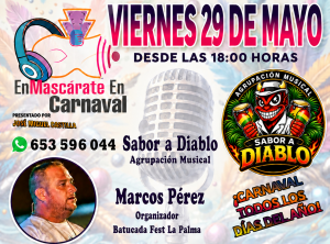 EnMascárate En Carnaval:  con la agrupación musical Sabor a Diablo y Marcos Pérez