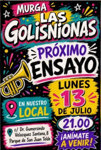Las Golisnionas retoma los ensayos e invita a nuevos componentes a sumarse al proyecto